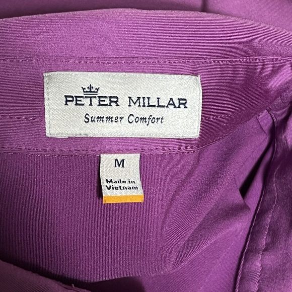 Peter Millar Summer Comfort Polo Shirt Men L Purple Performance Golf - Picture 4 of 13